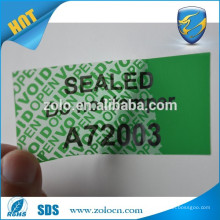 Custom printed special high security seal, open void sticker for packaging